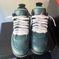 Jordan 4 Retro Teal Sz 11c Kids Fresh White Lace Swap
