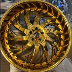 26in Gold  Rims With Optional Steering Wheel 