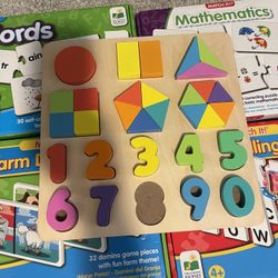 Preschool Learning Games & Wooden Puzzle Bundle