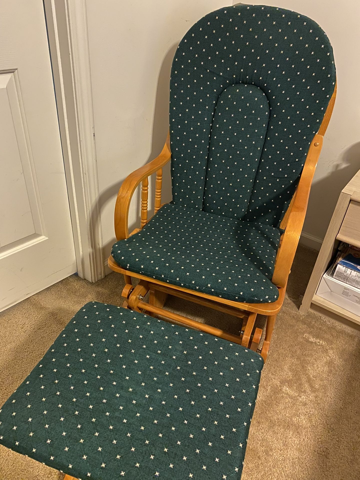 Rocking Chair With Matching Leg Stool