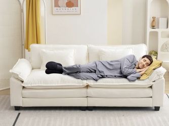 Sleeper Sofa White 2 Seater Sectional