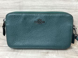 Coach Pebble Leather Double Zip Wristlet Bag 88484 (PO1026337)