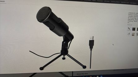 PC USB Microphone, Podcast Condenser Mic with Foldable Tripod Mute Switch for Streaming, Gaming, Podcasting, Recording, Chatting, Twitch, YouTube, on 