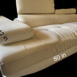 White Faux Leather Couch Sofa 
