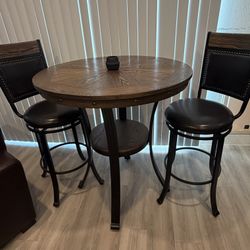 High Top Dining Table & Two Stools