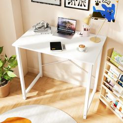 NEW 40” WHITE Office Computer Desk Writing Study Workstation