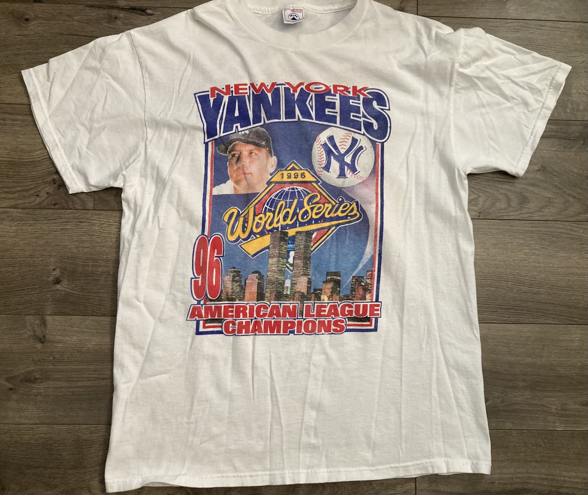 Vintage New York Yankees T-shirt American League Champions Rap Tee Mickey Mantle