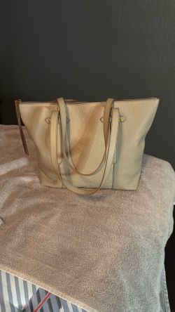 Fossil Tote gray Leather shoulder Bag Good 👍🏻