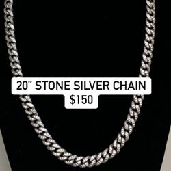 20” Stone Silver Chain #25614