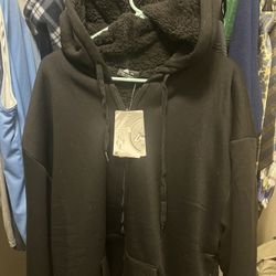 New Men’s XXL Black Warm Outerwear Zip Up Coat Half Price