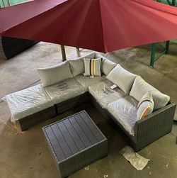 HOT DEAL] Cherry Point Gray 4-piece Outdoor Sectional Set