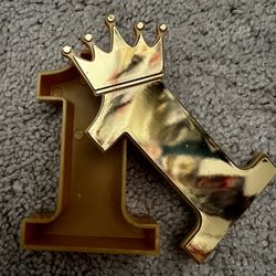 First Birthday Keepsake Cake Topper gold number 1