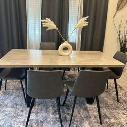 New Dining Table Set With 6 Chairs (Assembled)