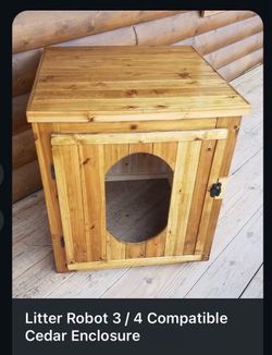 100% Cedar Litter box enclosure (compatible for Litter Robots 3 and 4)