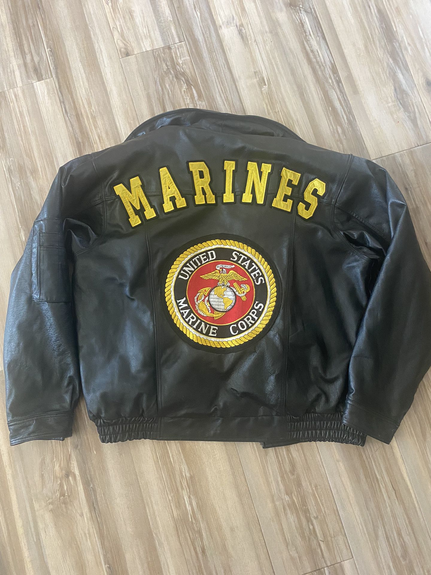 MARINE Leather Bomber Jacket 