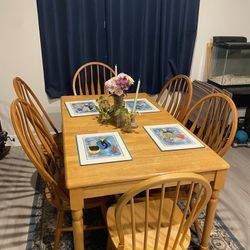 Solid Wood Kitchen Table With Six Chairs