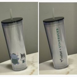 Brand new Starbucks Kuromi 24oz Collaboration Large-Capacity Transparent Tumbler w/Straw without box  Whitestone/Flushing, Queens or Downtown Manhatta