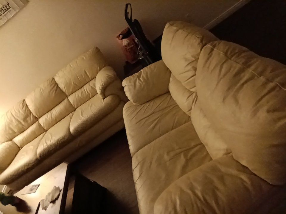 Leather Matching Sofa And Loveseat