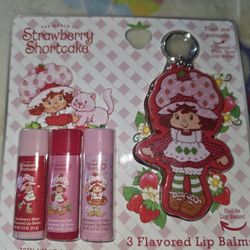 Strawberry 🍓 Shortcake Lip Balm Keychain 