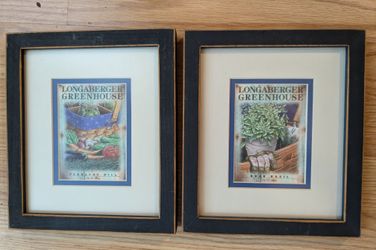 Two Framed LONGABERGER Greenhouse Seeds Frames
