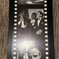 Classic Hollywood Legends Film Strip Framed The Rat Pack Wall Art | Frank Sinatra, Dean Martin Black & White Vintage Photography Print