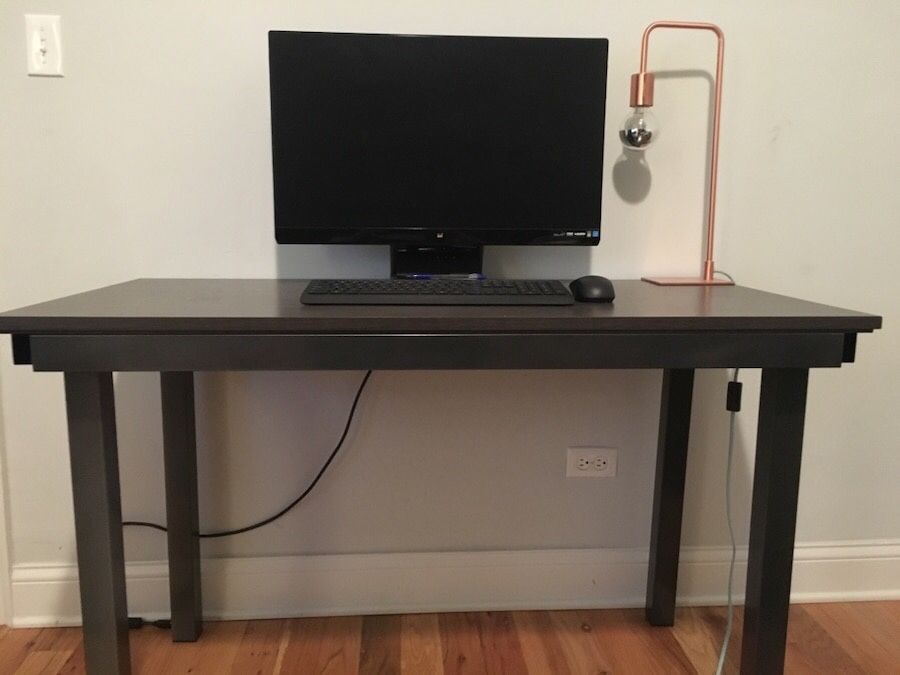 Parsons desk driftwood - container store