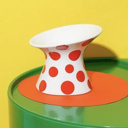 ZEZE Polka Dot Ceramic Elevated Dog Bowl