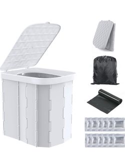 Portable Camping Toilet for Adults XL Portable Folding Toilet with Lid,Travel Portable Potty for Adults,Porta Potty Car Toilet, Grey