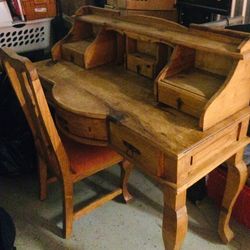 Rustic wood writers desk
