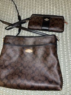 Coach Signature Crossbody Bag and Wristlet Set