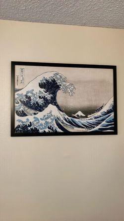 New Great wave picture  framed