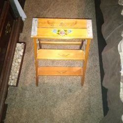 Vintage Hand Painted Step Stool