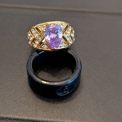 Pink Teardrop Rhinestone Ring