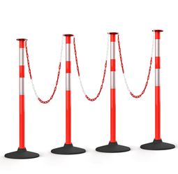 4 Pack 34” Parking Cones, For events, Parking lot, Indoor or Ourdoor use 3 x 5ft Chains Included
