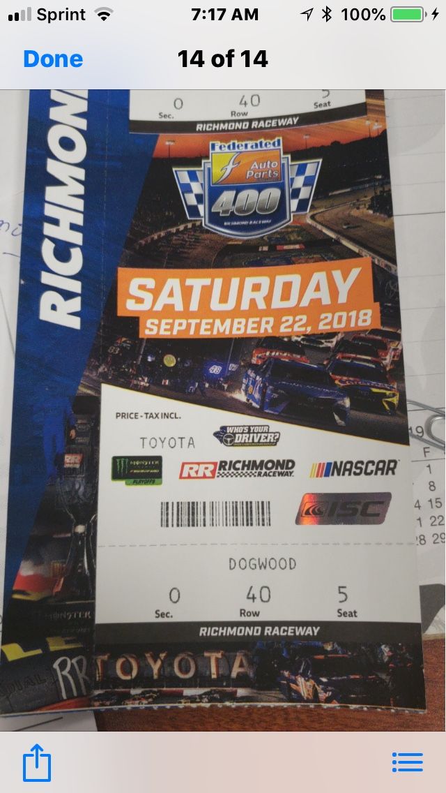 NASCAR tickets (2)