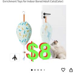 Interactive Cat Toys for Indoor Cats,Rechargeable Automatic Concealed Cat Feather Teaser,Motion Activated Enrichment Toys for Indoor Bored Adult Cats(