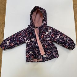 The Children’s Place 3 In 1 Jacket Winter Coat Toddler Girl Size 2T Purple Unicorns