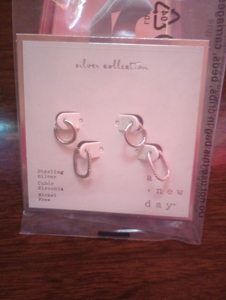 Silver Collection 2 Sets Of Hoop Earrings