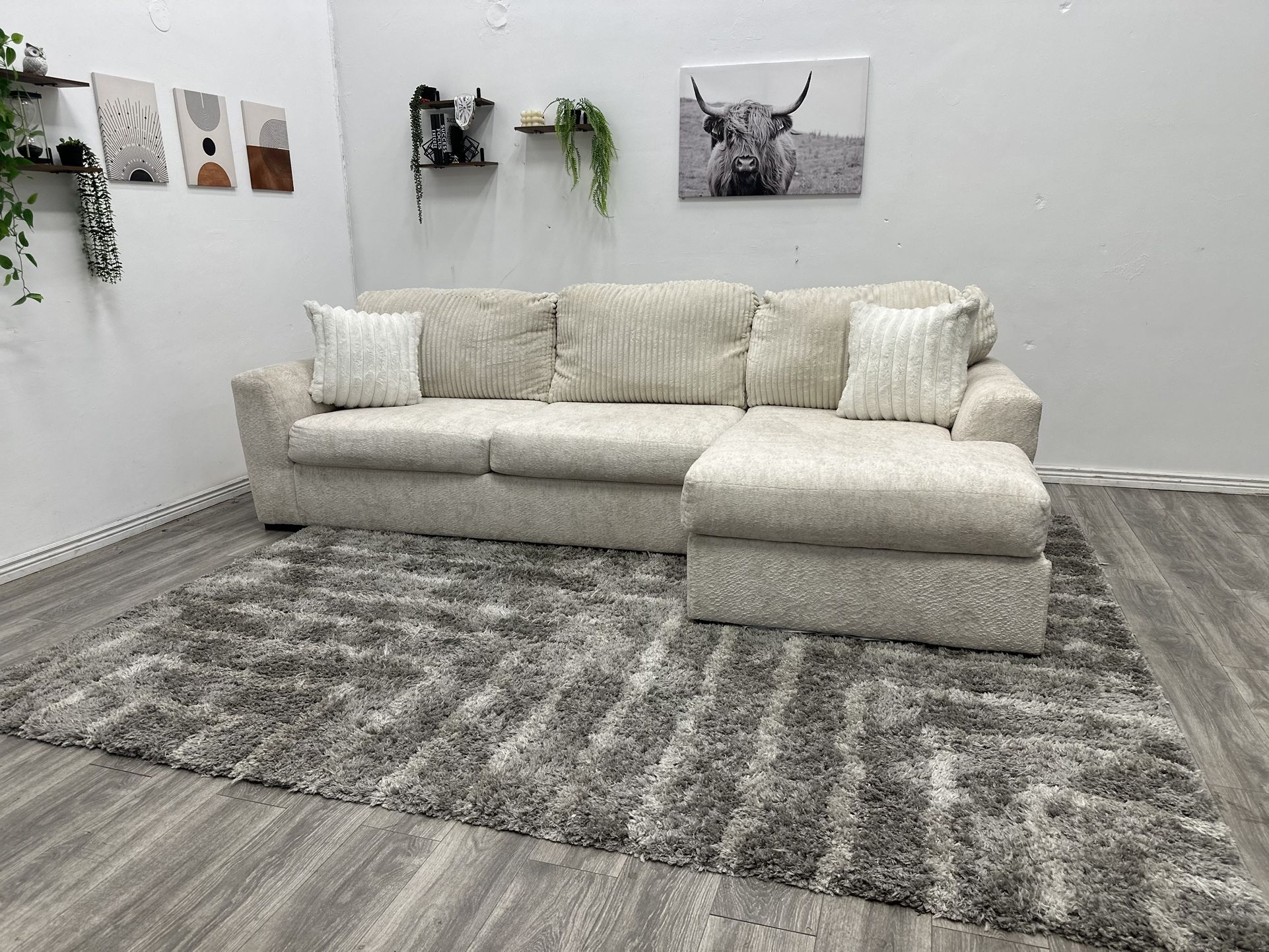 Cream Sectional Couch - Free Delivery