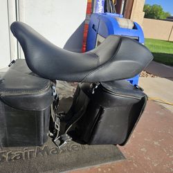 Seat and Saddle Bag For A Harley 