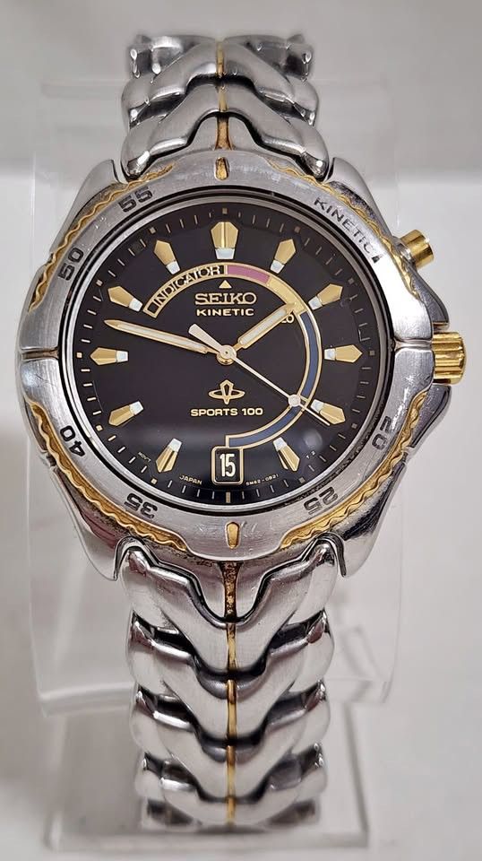 Seiko 2-Tone Kinetic Quartz Men's Watch SM42-0B09