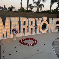 Marry Me Marquee Letters 