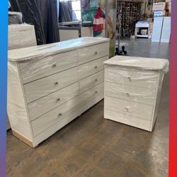 8 drawers dresser and nightstand/ Eight drawers dresser and nightstand