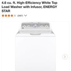 (Brand New) GE ENERGY STAR 4.6 CU. FT. CAPACITY WASHER WITH STAINLESS STEEL BASKET  