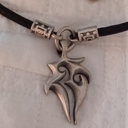 BECO PACIFICA AUSTRALIA STAG PEWTER LEATHER NECKLACE