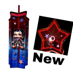 New patriotic, Betty Boop star, shaped  tumbler