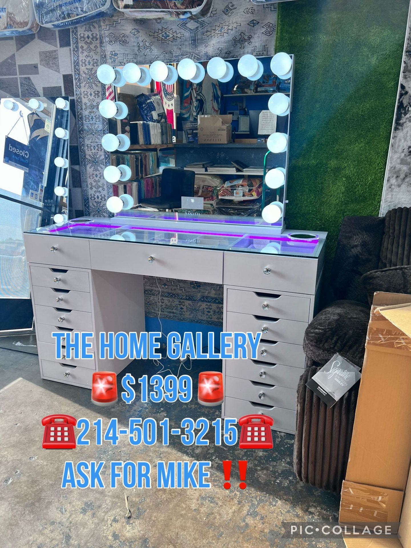 Makeup Vanity And Mirror Combo