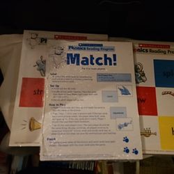 NEW Scholastic Phonics Reading Program Match Game for two or more. 48 game cards - 24 words. $5 Ea.