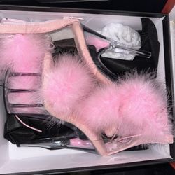 Pleaser Pink Fur Heels