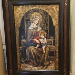 Original Oil Painting by Diana Mendoza with COA - Madonna and Child